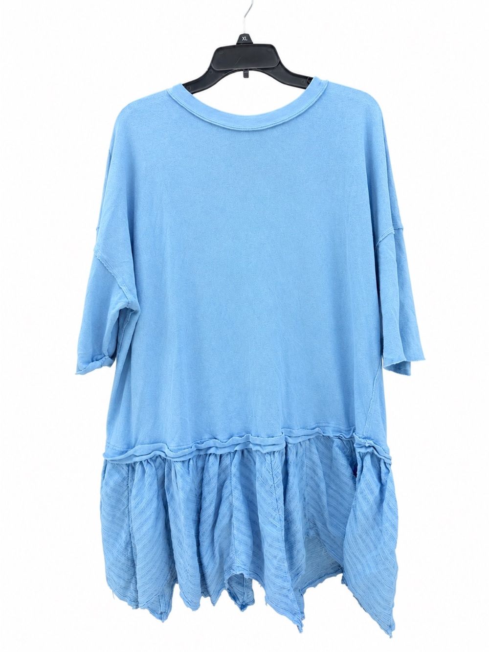 We The Free Sky Blue Relaxed Tunic with Ribbed Neckline